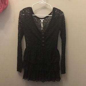 Black Long sleeve laced shirt